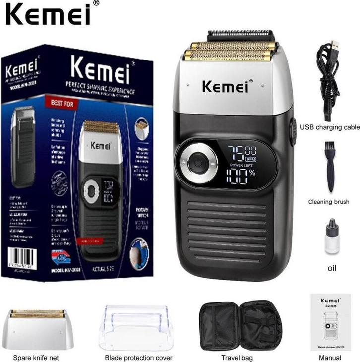 Kemei km-2026 Shaver 2 in 1 Scheerapparaat - Hoofd en Baard, Sieraden, Tassen en Uiterlijk, Uiterlijk | Haarverzorging, Nieuw