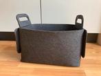 Antracietgrijze vilten mand, opvouwbaar. 22X 38x 25 hxbxd, Huis en Inrichting, Woonaccessoires | Schalen en Manden, Overige materialen