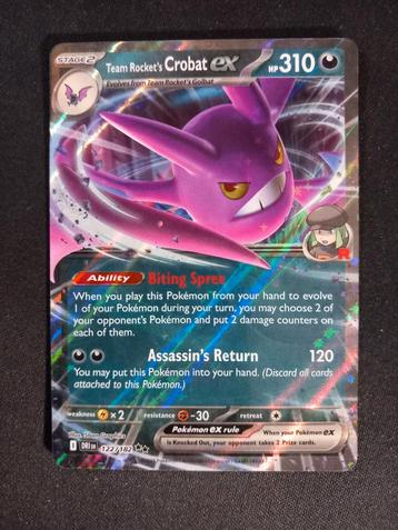 Team Rocket's Crobat ex 122/182 Destined Rival Ultra Rare NM beschikbaar voor biedingen