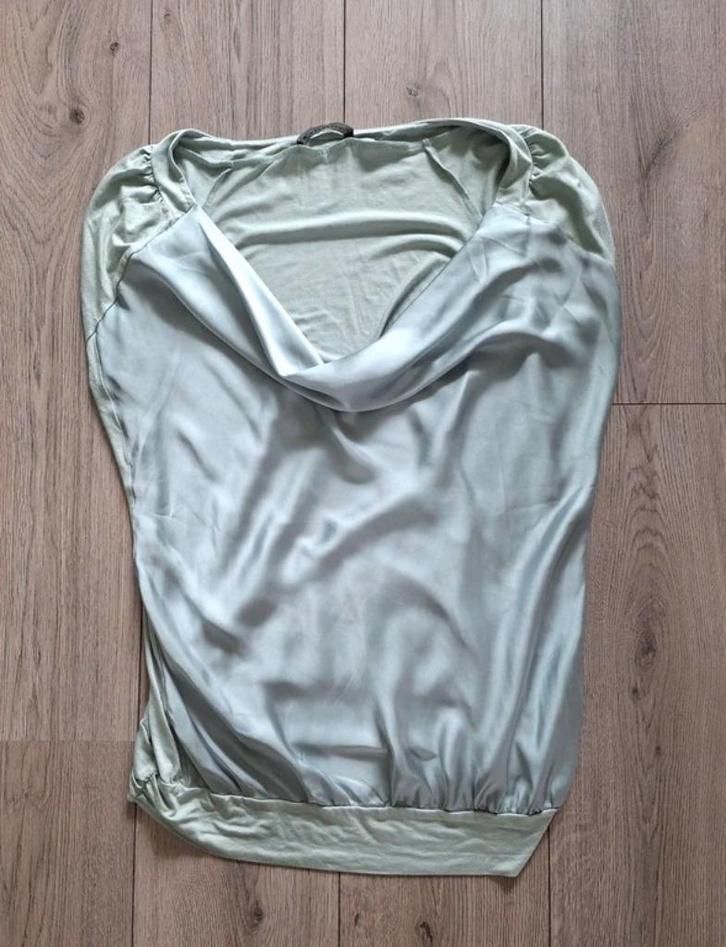 expresso top met watervalhals maat xl, Kleding | Dames, Tops, Zo goed als nieuw, Maat 46/48 (XL) of groter, Groen, Korte mouw