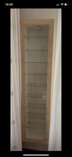 Houten Vitrinekast met Glazen Planken, Huis en Inrichting, Kasten | Vitrinekasten, Ophalen, Met plank(en), Minder dan 50 cm, Gebruikt
