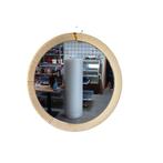 Vintage XL ronde spiegel met verlichting May & Christe, Ophalen, Gebruikt, Onbekend, Minder dan 100 cm