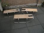 Aluminium sleeen 78cm met houten zitting, Ophalen, Gebruikt