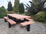 Picknick tafel Eikenhout - gegalvaniseerd staal 300cm, Tuin en Terras, Tuinsets en Loungesets, Nieuw, Tuinset, 6 zitplaatsen, Ophalen of Verzenden