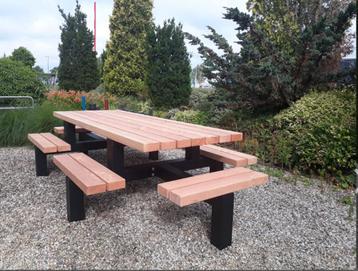 Picknick tafel Eikenhout - gegalvaniseerd staal 300cm