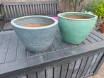 Twee ovale bloempotten vorstbestendig, Ophalen, Zo goed als nieuw, Minder dan 25 cm, Overige vormen