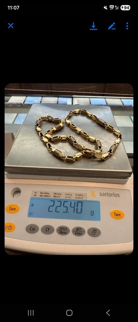 Monte carlo massief 18 karaat, Sieraden, Tassen en Uiterlijk, Kettingen, Zo goed als nieuw, Goud, Goud, Ophalen