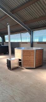 Grote aluminium 8hoek hottub, externe kachel, cover en trap, Ophalen, Afdekzeil, Nieuw, Wellnessandgarden