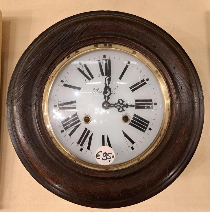 Engelse pub klok met mechanisch uurwerk en bol glas 35 cm, Antiek en Kunst, Antiek | Klokken, Ophalen