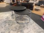 Salontafel 2-delig Zwart metaal €149,- Direct/Leverbaar, Huis en Inrichting, Tafels | Salontafels, 50 tot 100 cm, Rond, Nieuw