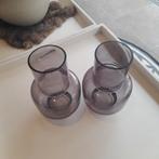 Twee Smokeglas Vazen/Potten, Overige kleuren, Ophalen of Verzenden, Minder dan 50 cm, Glas