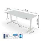 Yaasa Desk Pro 2 - 'De professionele' 180x80 offwhite/wit, In hoogte verstelbaar, Ophalen of Verzenden, Zo goed als nieuw, Stabureau