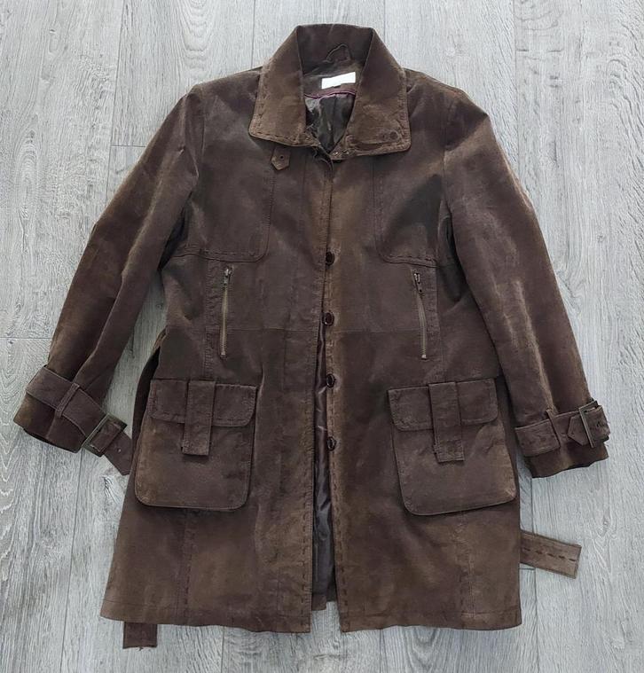 ZGAN mooie leren jas. Essentials 48. 3/4 lengte., Kleding | Dames, Jassen | Winter, Gedragen, Maat 46/48 (XL) of groter, Bruin