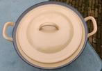 FE BELGIUM mosterdgeel vintage gietijzer pan 30 cm (G233), Gebruikt, Gietijzer, Ophalen of Verzenden, Keramische plaat