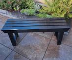 Tuinbank zonder rugleuning, kleur diep zwart., Ophalen, Zo goed als nieuw, Hout
