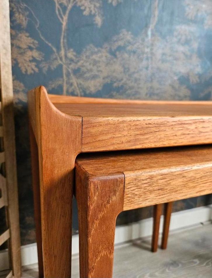 Unieke deense vintage tafeltjes, Kurt Ostervig, Huis en Inrichting, Tafels | Bijzettafels, Zo goed als nieuw, Rechthoekig, 60 cm of meer