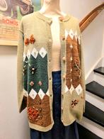 YV7454: Vintage 80's Knit Cardigan Trui, Maat 38/40 (M), Overige kleuren, Ophalen of Verzenden, Vintage