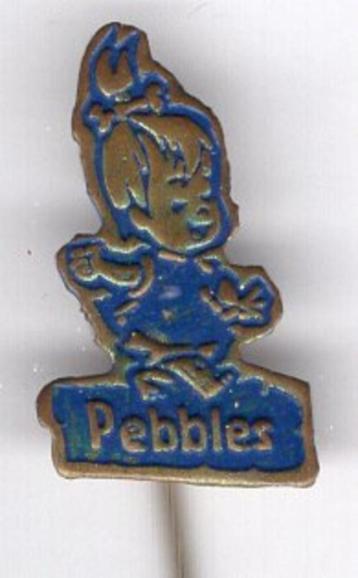 Pebbles Flintstones blauw op koer strip/tv speldje ( J_050 )