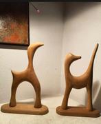 Vintage Houten Dier Sculpturen - Modernistisch Design, Ophalen of Verzenden