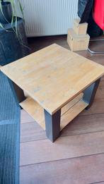 Te koop massief houten bijzettafels 2 stuks., Ophalen, Rond, Minder dan 55 cm, 45 tot 60 cm