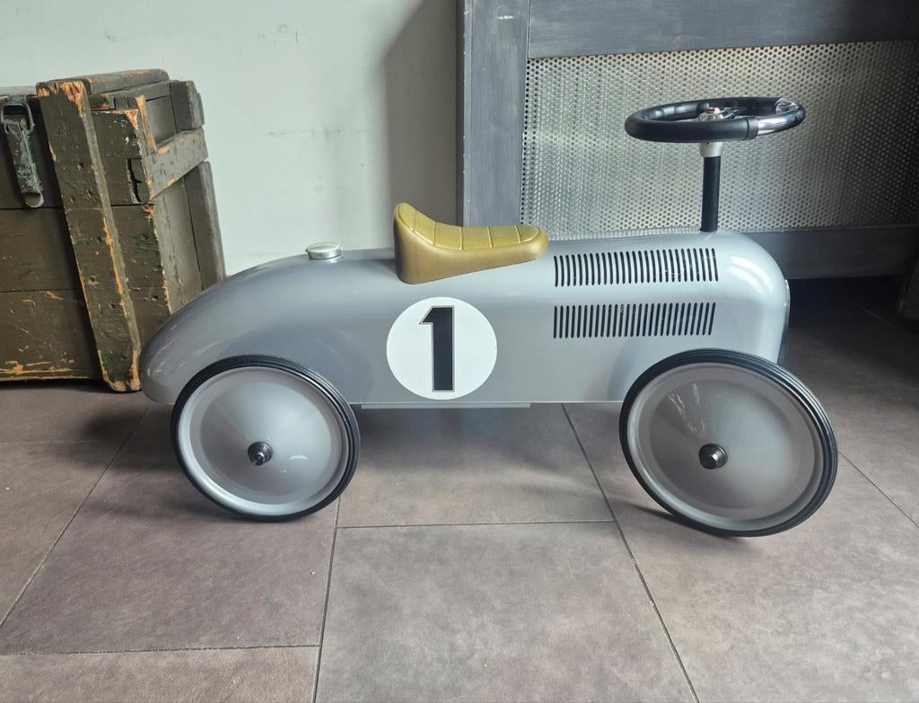 Loopauto retro roller jean zilver., Kinderen en Baby's, Speelgoed | Buiten | Voertuigen en Loopfietsen, Ophalen, Gebruikt