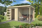 Blokhut met overkapping Jelle 370x175 Onbehandeld vuren, Verzenden, Nieuw