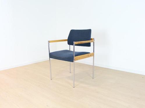 vintage stoel, Huis en Inrichting, Stoelen, Gebruikt, Eén, Hout, Metaal, Blauw, Ophalen