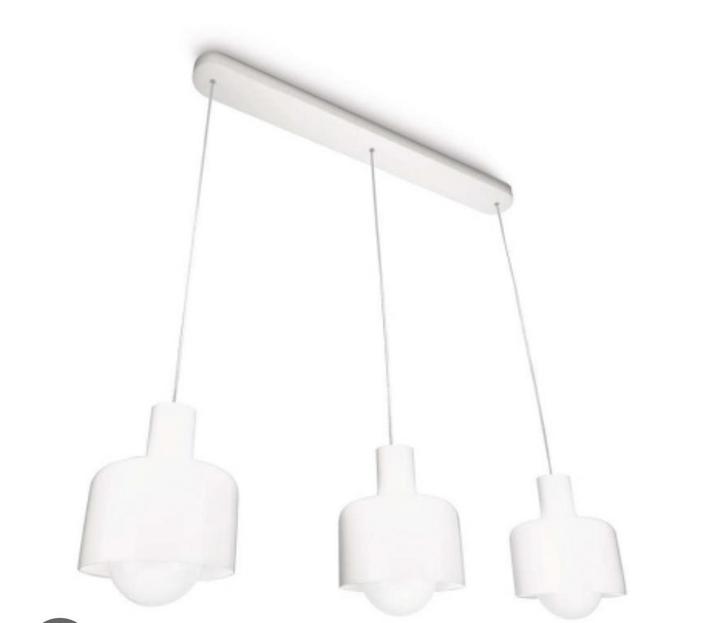 Philips Hanglamp 3 Spots - Glazen Kappen, Huis en Inrichting, Lampen | Hanglampen, Gebruikt, Minder dan 50 cm, Glas, Ophalen of Verzenden