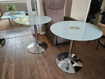 Glazen Bijzettafels/Salontafels - Set van 2 beschikbaar voor biedingen