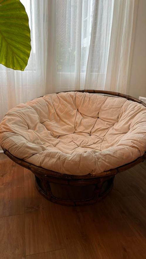 Casa papasan rotan stoel, Huis en Inrichting, Stoelen, Zo goed als nieuw, Eén, Riet of Rotan, Wit, Ophalen