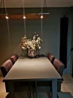 1 Eettafel plus 2 Salontafeltjes, Gebruikt, Ibdustrieël, Vier personen, Grenenhout