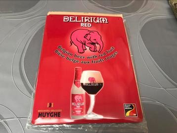 Delirium bier red reclamebord metaal beschikbaar voor biedingen