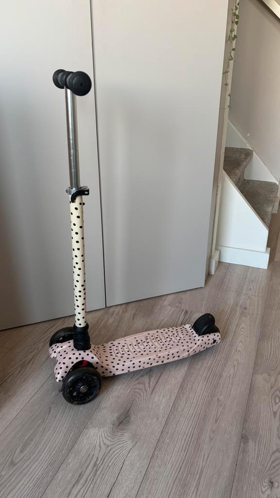 VanPauline 3 wieler step roze zwart dots te koop, Fietsen en Brommers, Steps, Gebruikt, Gewone step, Ophalen