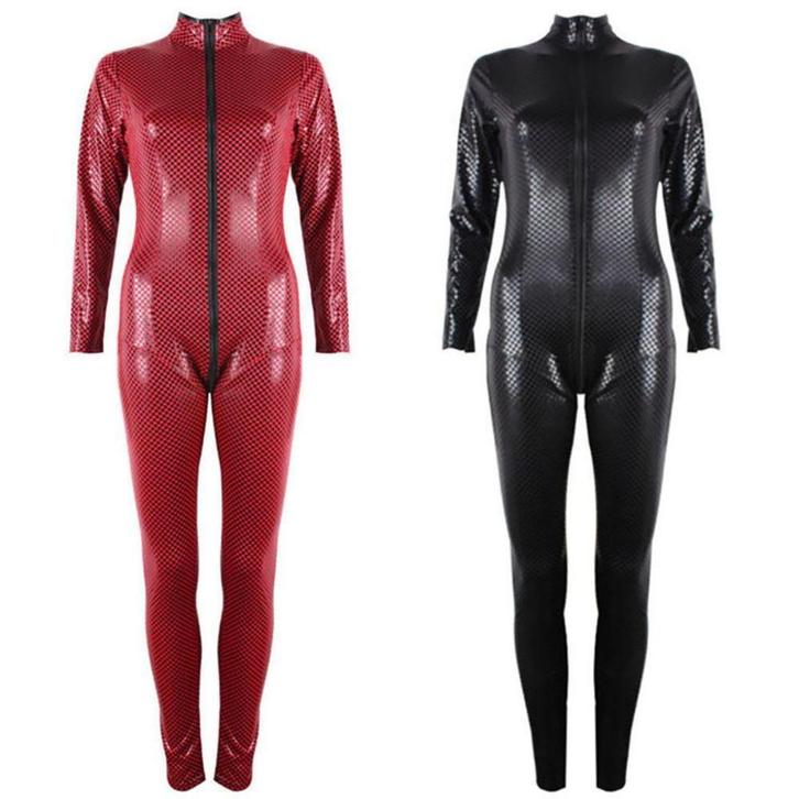 Rode zwarte catsuit jumpsuit dames wetlook leren sexy feest, Kleding | Dames, Carnavalskleding en Feestkleding, Nieuw, Kleding