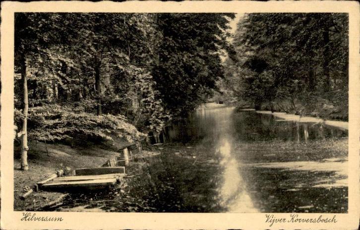 HilversumVijver Korversbosch 1938, Verzamelen, Ansichtkaarten | Nederland, Gelopen, Noord-Holland, 1920 tot 1940, Ophalen of Verzenden