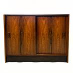 Mid century vintage Deens palissander kastje met schuifdeure, Ophalen, N/A, 50 tot 100 cm, Zo goed als nieuw