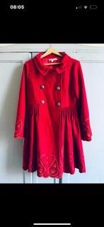 UTTAM BOUTIQUE rode wollen jas paisley motief, 40, Kleding | Dames, Jassen | Winter, Verzenden, Maat 38/40 (M), Rood