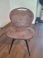 Te koop 4 eetkamerstoelen., Huis en Inrichting, Stoelen, Ophalen, Gebruikt, Bruin, Stof