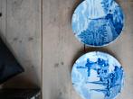 2 borden Delfts blauw, Antiek en Kunst, Ophalen