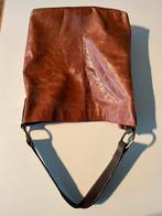Bijenkorf leren tas - Soepel bruin leer, Sieraden, Tassen en Uiterlijk, Ophalen of Verzenden, Zo goed als nieuw, Bruin, Handtas
