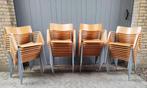 44 Stapelstoelen, Gebruikt, Bruin, Verzenden, Modern