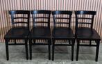 4 x cafestoelen zwart houten cafe stoelen bistro horeca, Ophalen of Verzenden, Zo goed als nieuw, Zwart, Vijf, Zes of meer stoelen