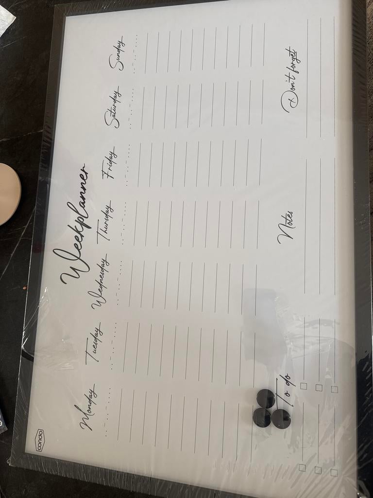 Whiteboard Weekplanner met Magneten, Ophalen, Nieuw, Magneetbord