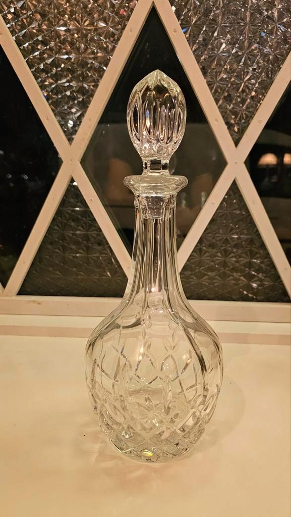 Vintage Geslepen Glazen Karaf met Stop, Antiek en Kunst, Antiek | Glas en Kristal, Ophalen of Verzenden