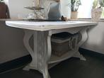 salontafel tafeltje wit mahonie bruin brocante vintage opium, Huis en Inrichting, Tafels | Salontafels, Gebruikt, 100 tot 150 cm