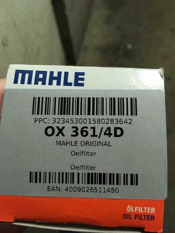 mahle OX 361/4D OIL FILTER - BMW 118d, 320d beschikbaar voor biedingen