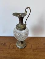 Vintage karaf glas en verzilverd, Ophalen of Verzenden