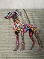 Raamhanger Greyhound glas in lood look, Antiek en Kunst, Antiek | Glas en Kristal, Ophalen of Verzenden