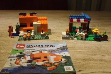 2 Minecraft lego setjes, Bakkerij en Vossenhut samen 25 euro beschikbaar voor biedingen