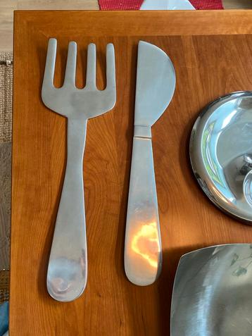Grote Vork en Mes Decoratie (oversized 60cm) beschikbaar voor biedingen
